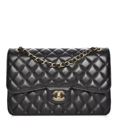 Chanel Caviar Quilted Jumbo Double Flap Black 1 of 9