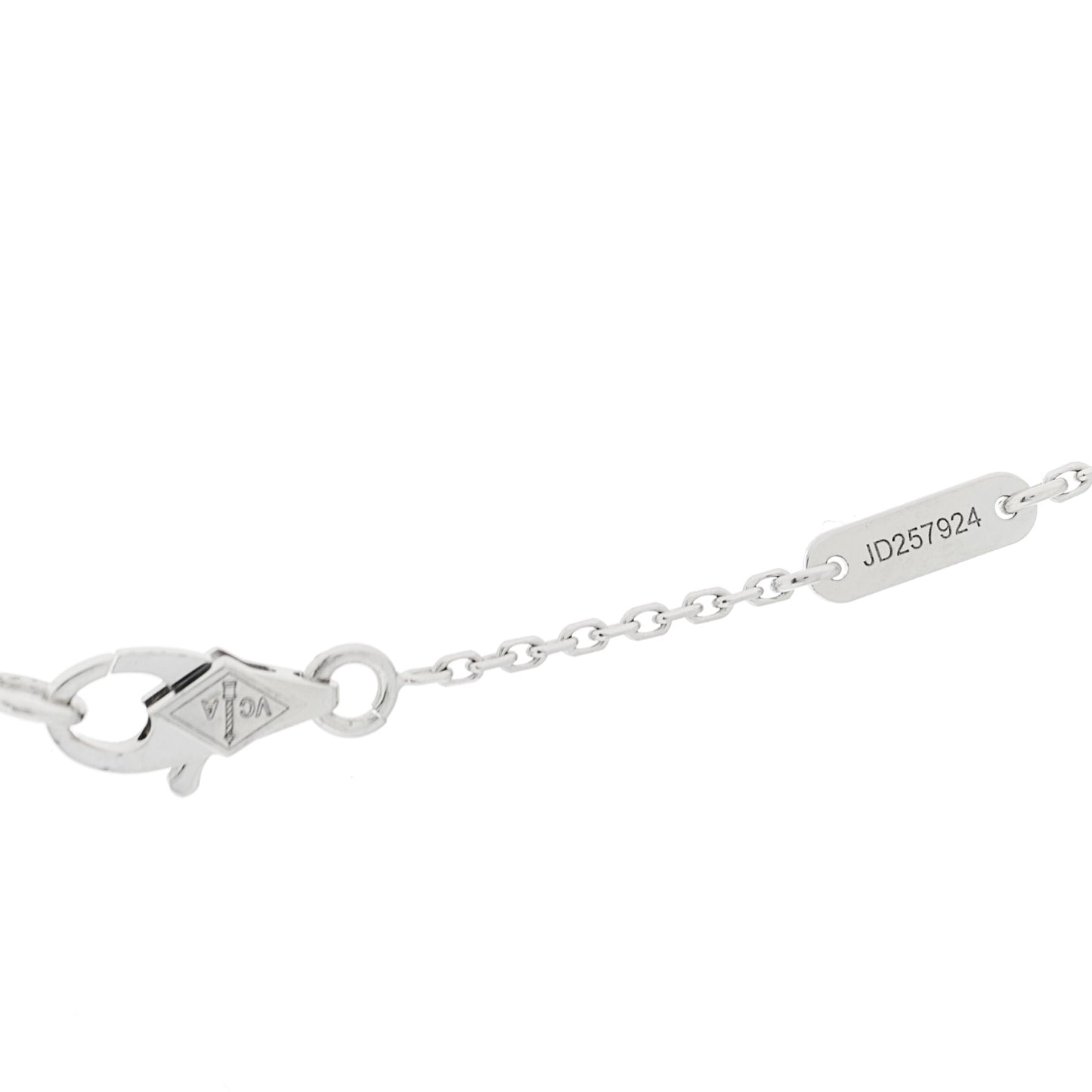 18K White Gold Diamond Sweet Alhambra Pendant Necklace