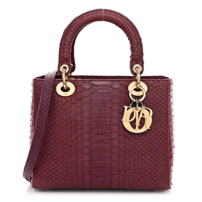 Christian Dior Snakeskin Medium Lady Dior Purple 1 of 10