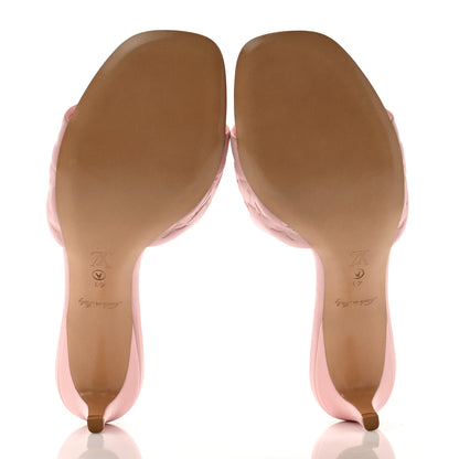 Louis Vuitton Lambskin Embossed Monogram Revival Mid Heel Mules 41 Rose Claire 5 of 8