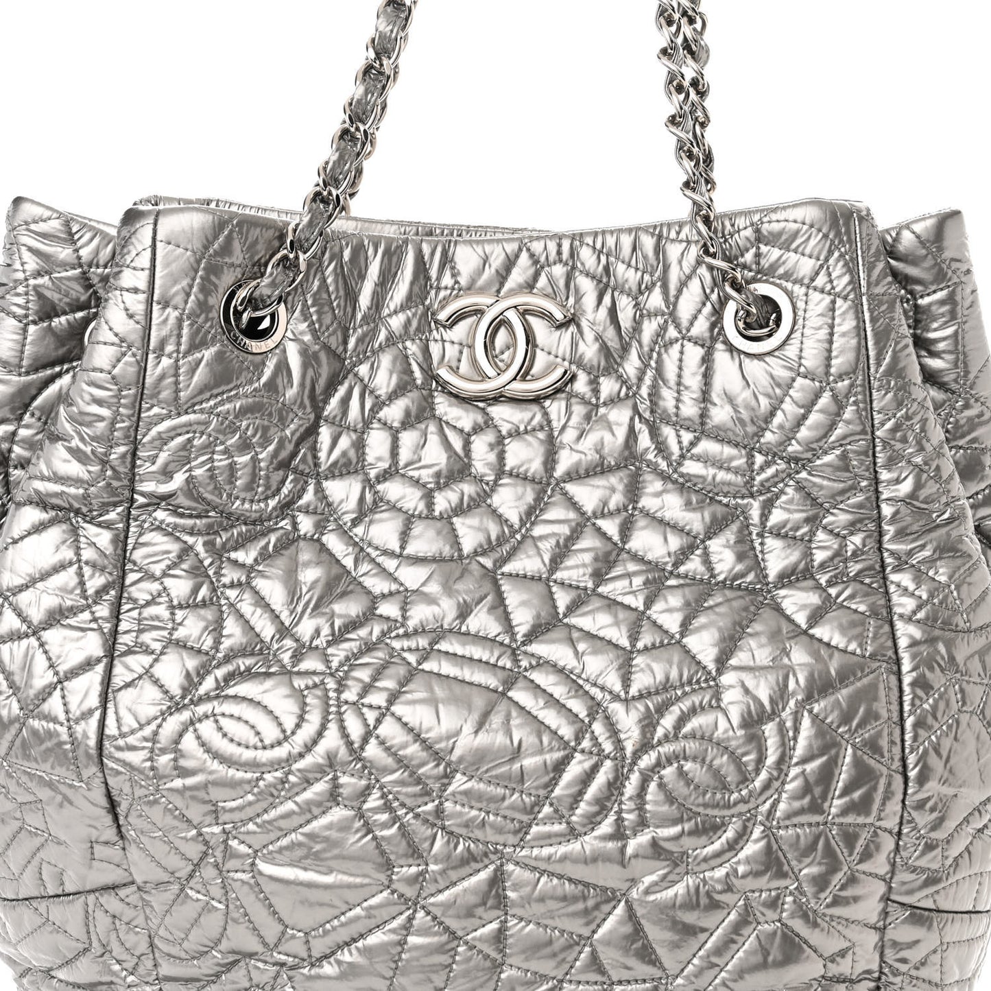 Vinyl Graphic Edge Tote Silver