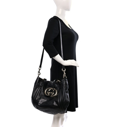 Gucci Calfskin Medium Britt Tote Black 2 of 9