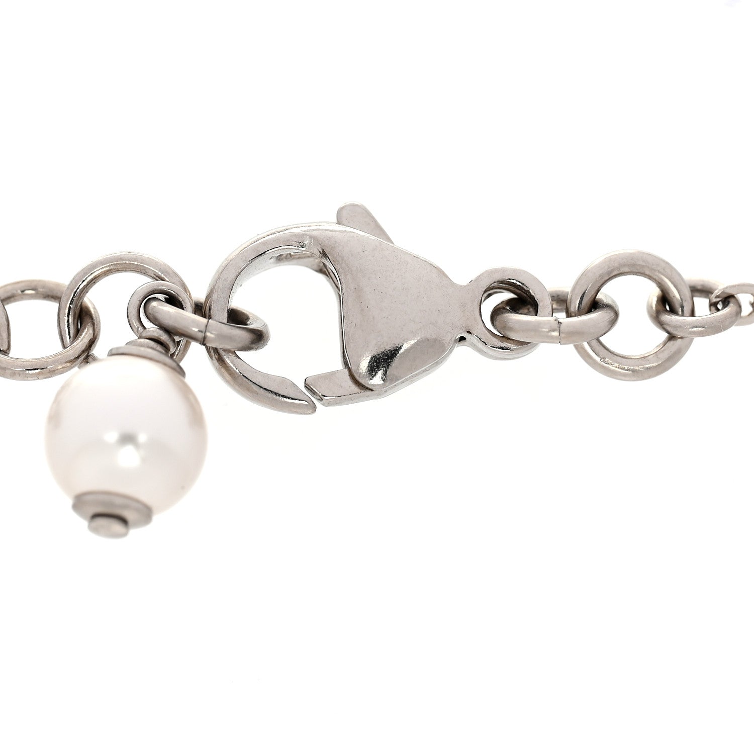 Chanel Crystal Pearl CC Bracelet Silver 4 of 6