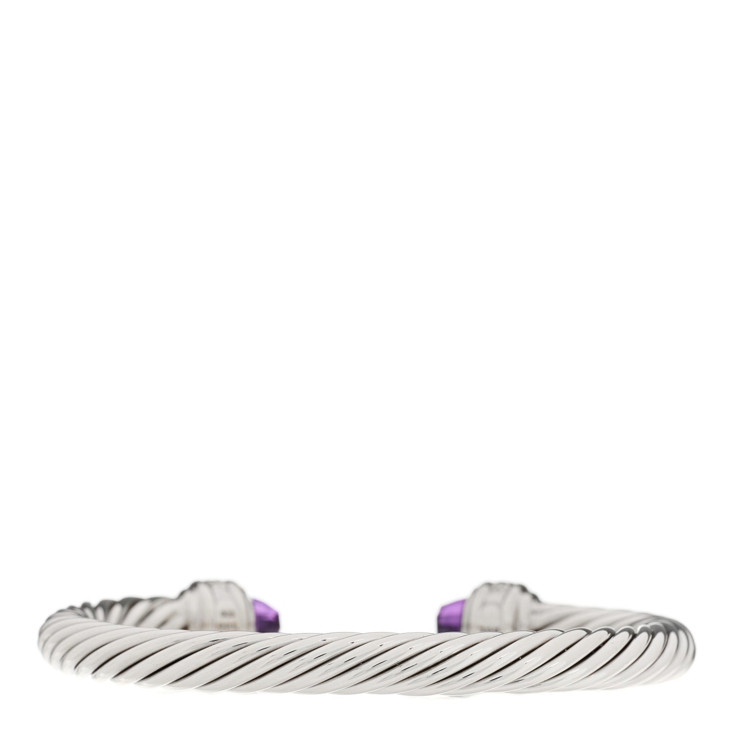 DAVID YURMAN Sterling Silver Diamond Amethyst 7mm Cable Classics Bracelet