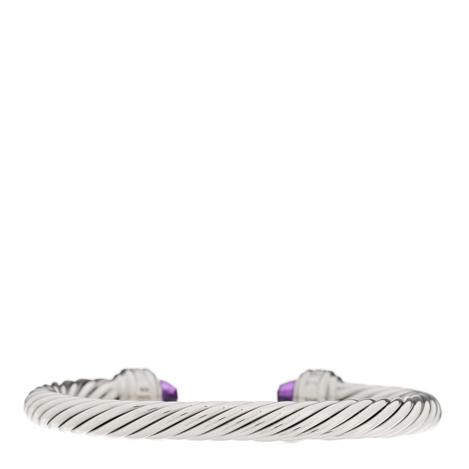David Yurman DAVID YURMAN Sterling Silver Diamond Amethyst 7mm Cable Classics Bracelet 2 of 4