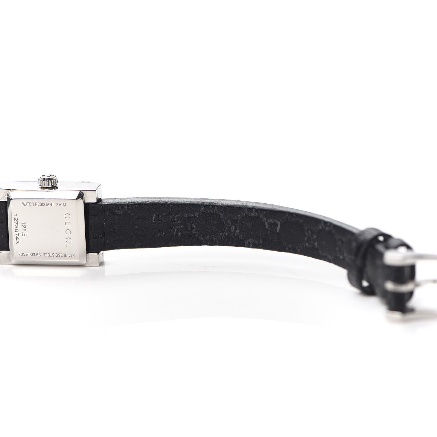 Gucci Stainless Steel Calfskin Diamond Pave 14mm G-Frame Square Quartz Watch 6 of 7