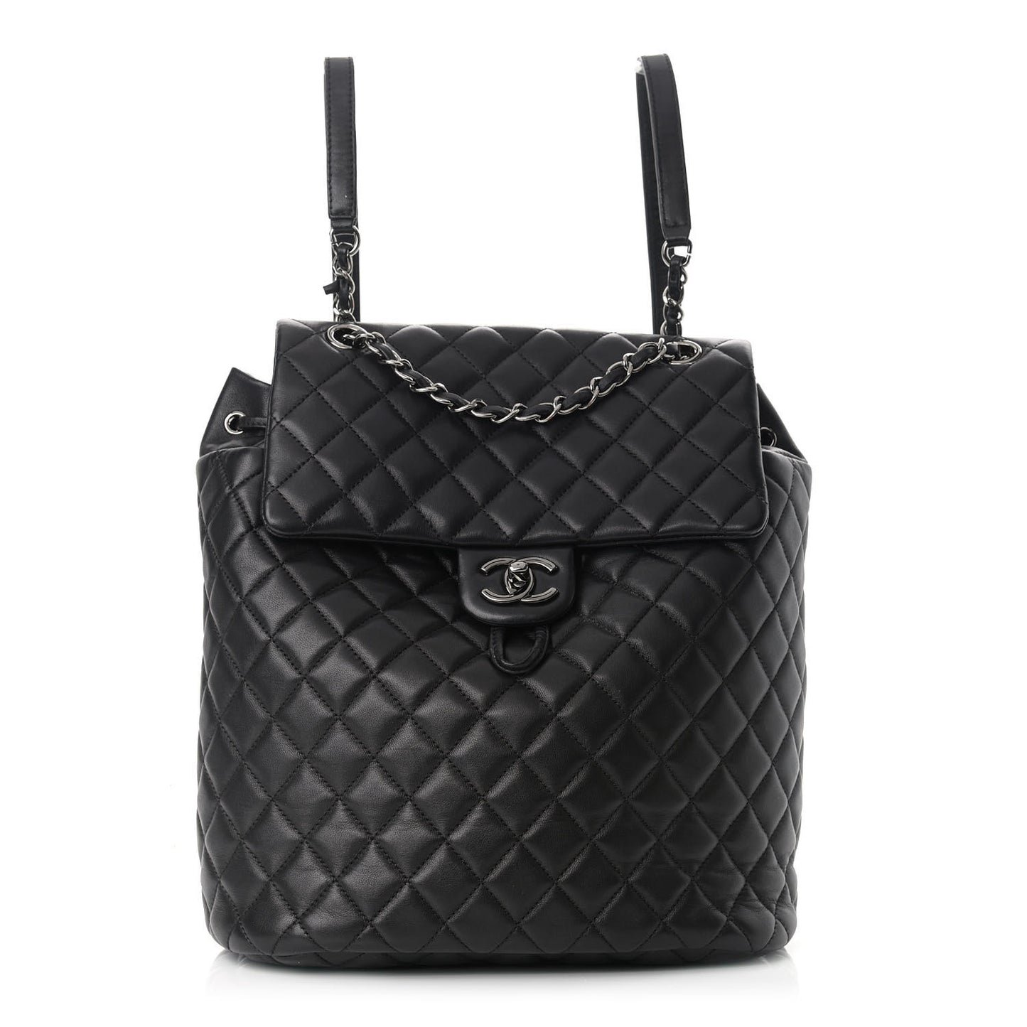 Lambskin Quilted Large Urban Spirit Backpack Black