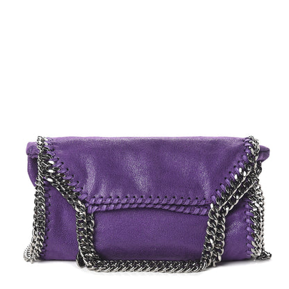 Stella McCartney Shaggy Deer Mini Falabella Fold Over Tote Bright Purple 1 of 8