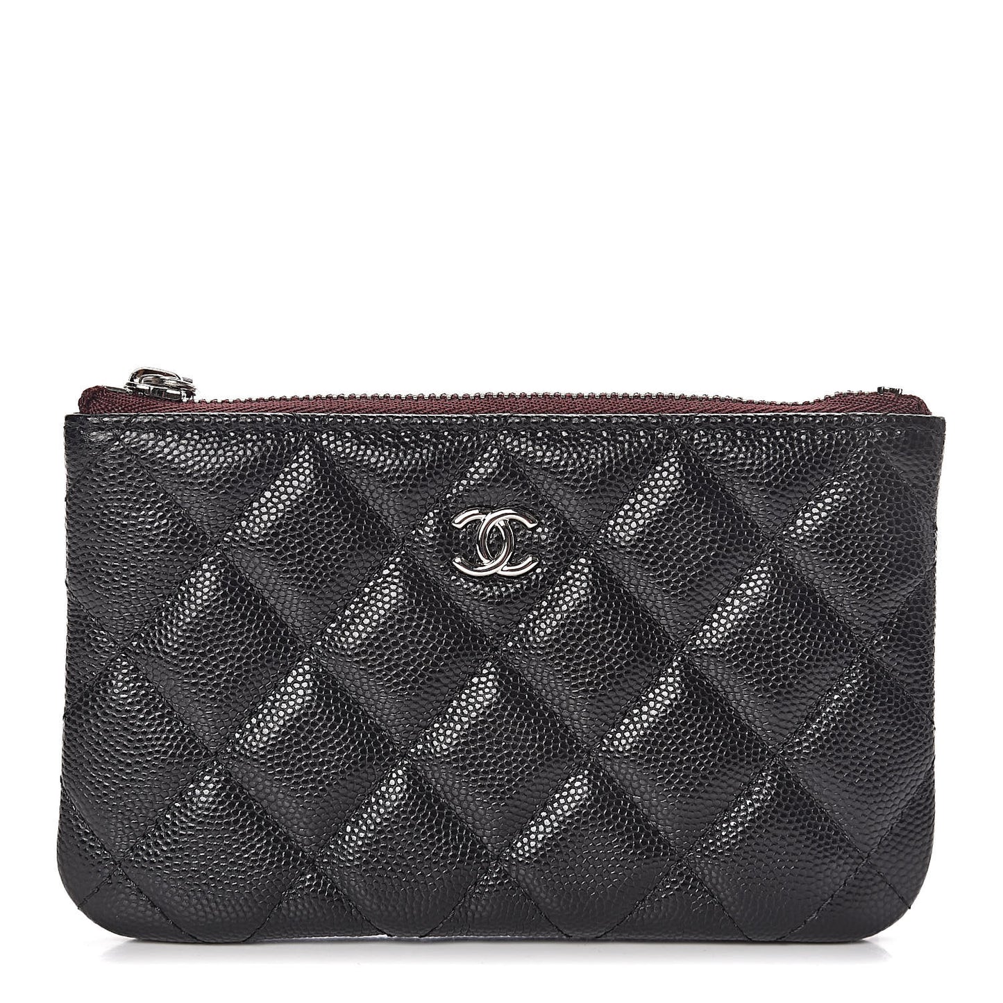 Caviar Quilted Small Cosmetic Case Black