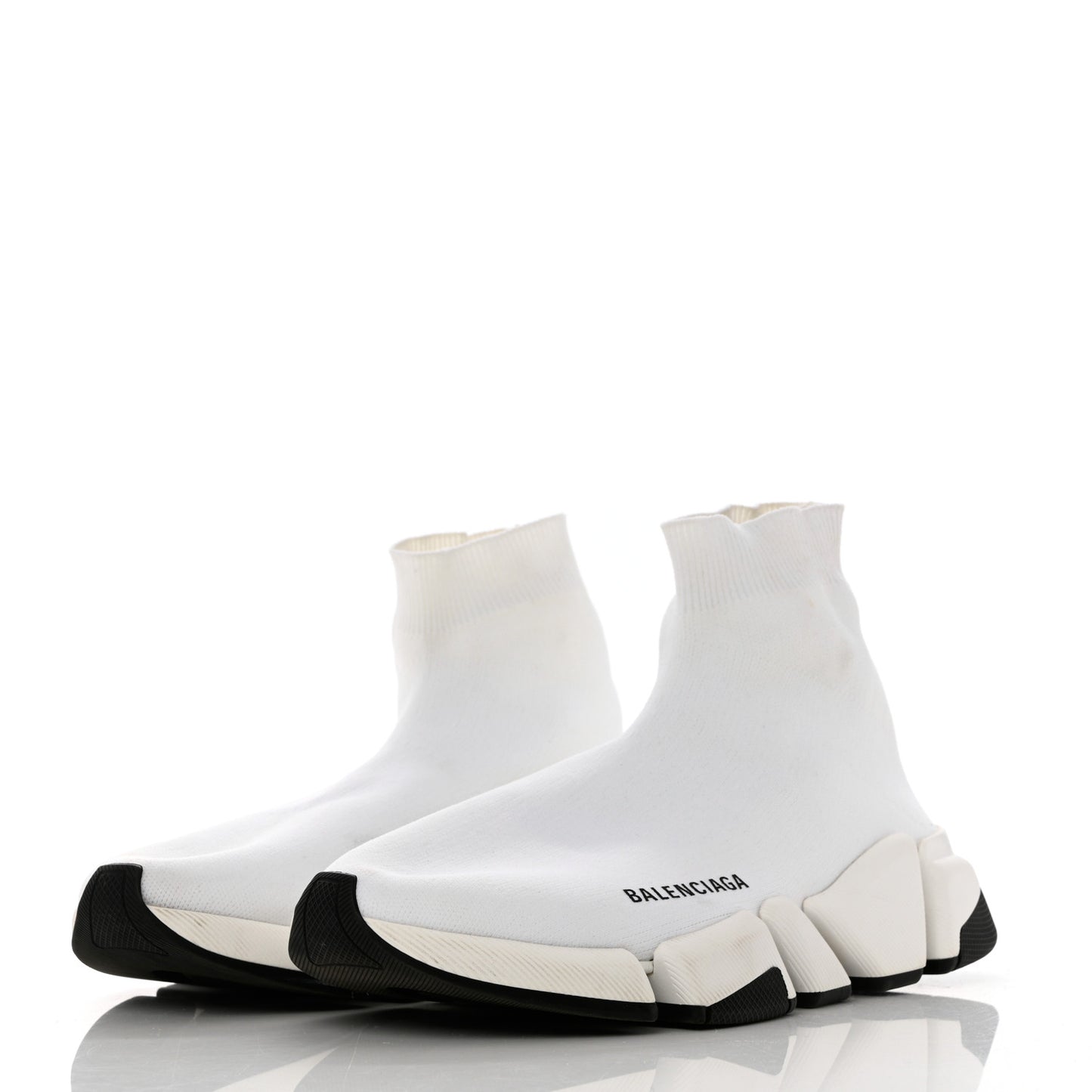 Technical 3D Recycled Knit Bi-Color Sole Womens Speed 2.0 Sneakers 39 White Black