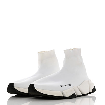 Balenciaga Technical 3D Recycled Knit Bi-Color Sole Womens Speed 2.0 Sneakers 39 White Black 3 of 11