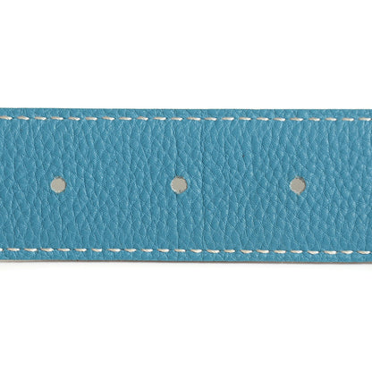 Hermes Box Togo 32mm H Belt 65 Noir Blue Jean 6 of 7