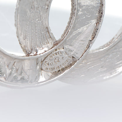 Chanel Baguette Crystal CC Brooch Silver 4 of 4