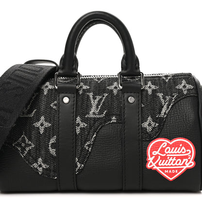 Louis Vuitton X NIGO Taurillon Monogram Denim Drip Keepall XS Black 6 of 8