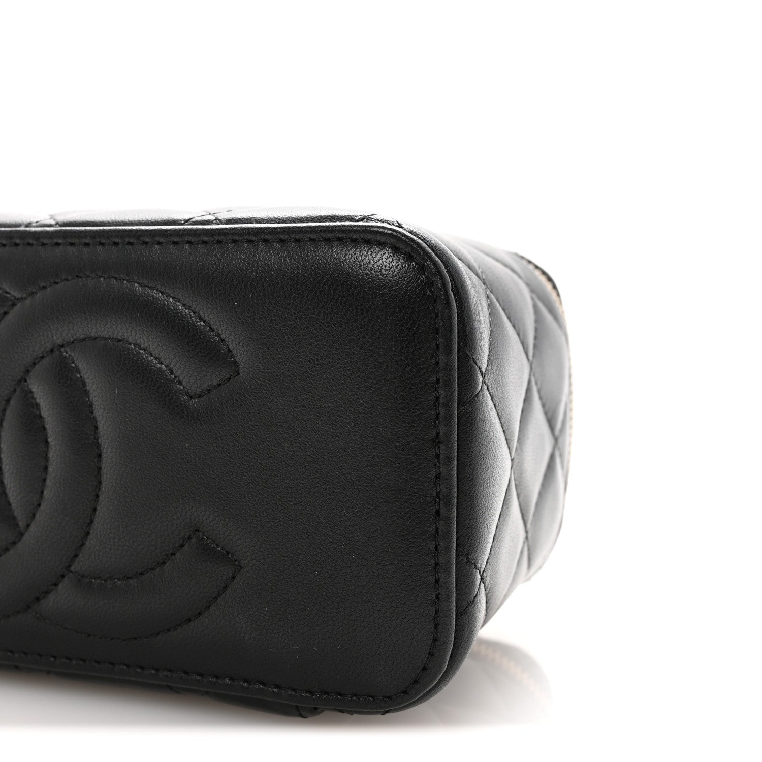 Chanel Lambskin Quilted Small Top Handle Vanity Case With Chain Black 10 of 10