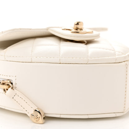 Chanel Lambskin Quilted CC In Love Heart Clutch With Chain White 9 of 13