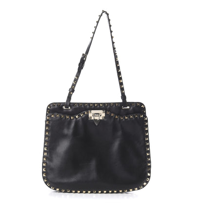 Valentino Garavani Vitello Rockstud Shoulder Satchel Black 1 of 7