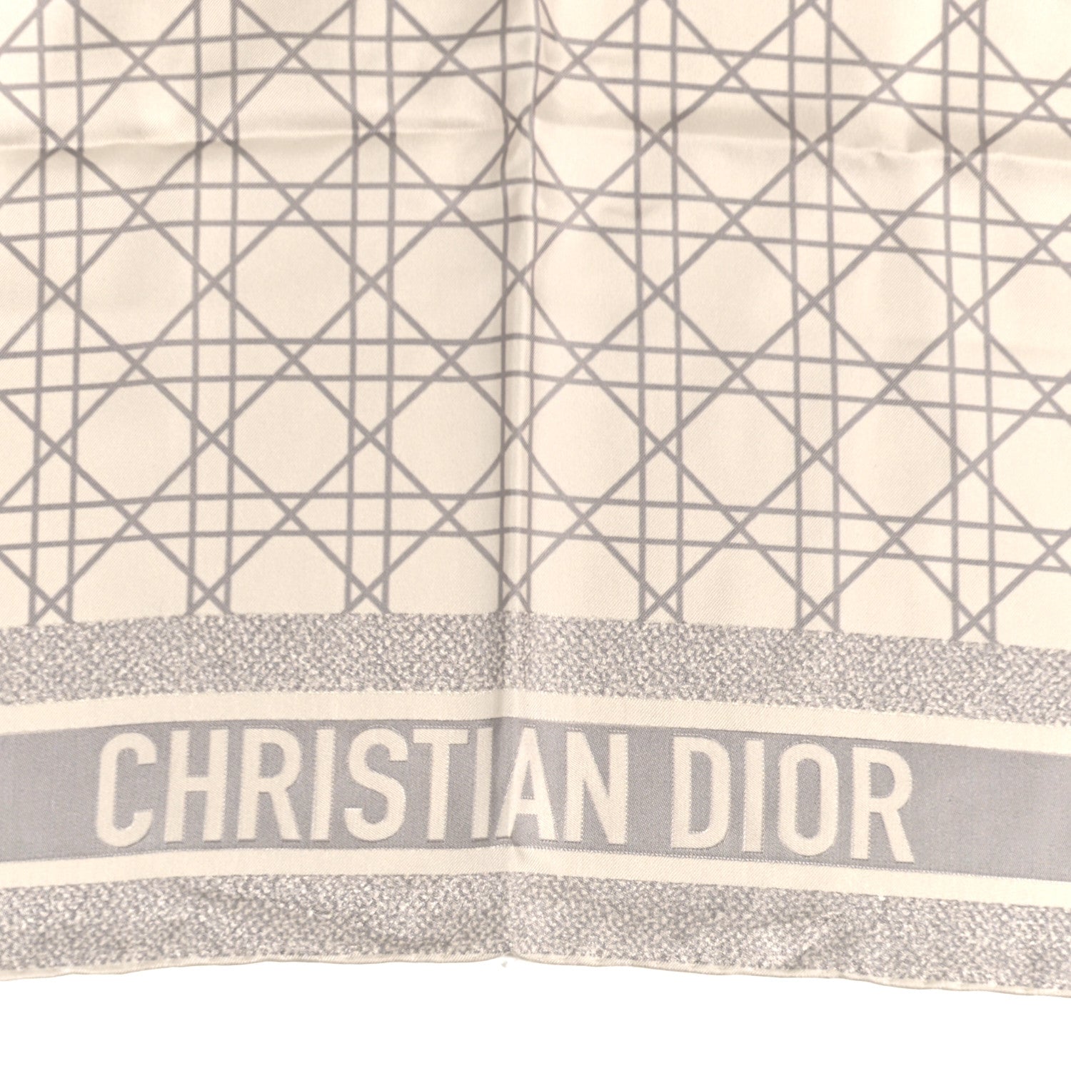 Christian Dior Silk Cannage Square Scarf 90 Fond White 2 of 3