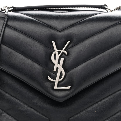 Saint Laurent Calfskin Y Quilted Monogram Small Loulou Chain Satchel Black 11 of 13