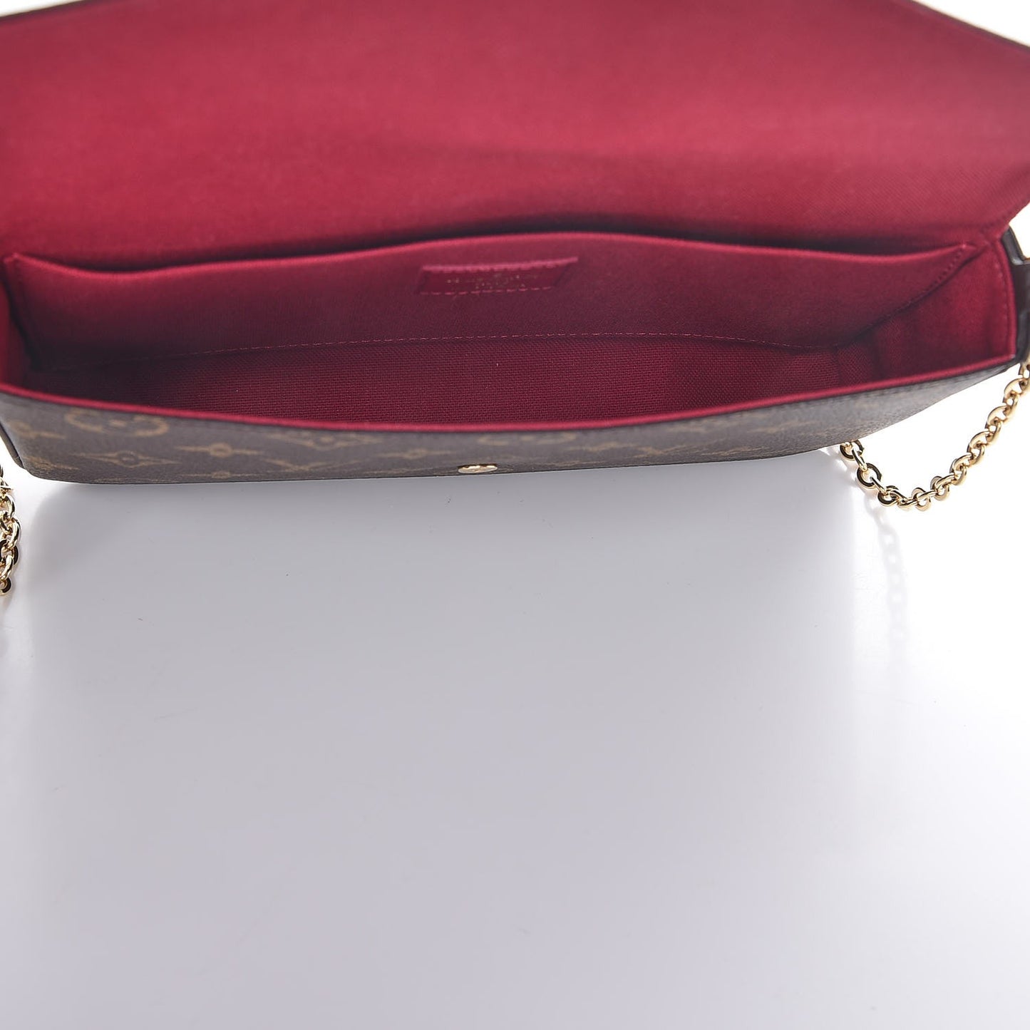Monogram Pochette Felicie Chain Wallet Fuchsia