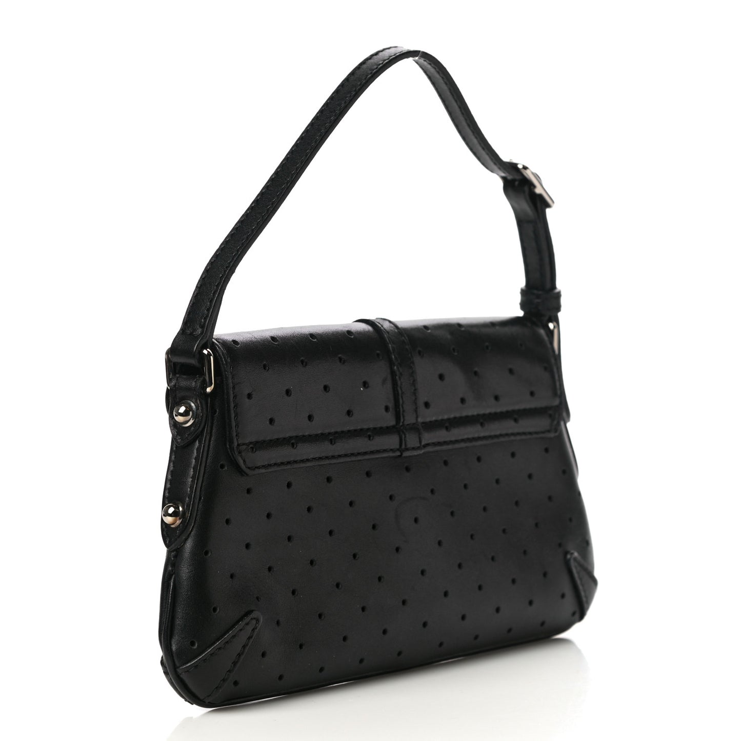 Calfskin Perforated GG Pochette Black