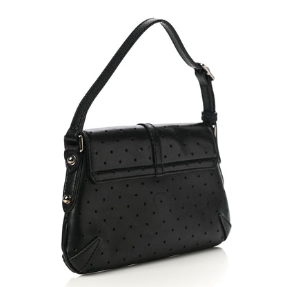 Gucci Calfskin Perforated GG Pochette Black 3 of 19