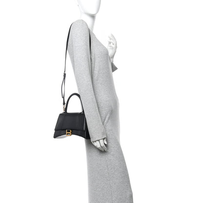 Balenciaga Shiny Box Calfskin Small Hourglass Top Handle Bag Black 2 of 9