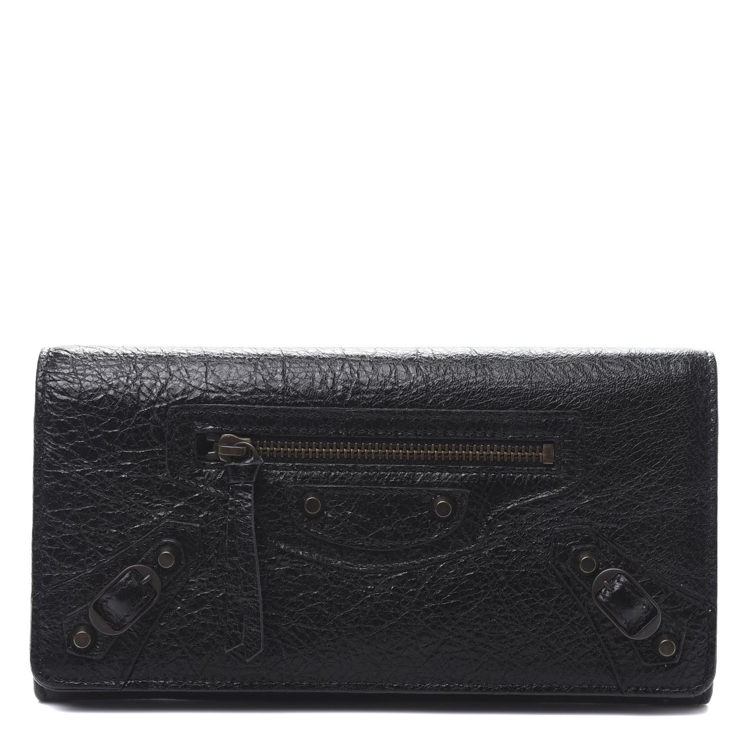 Agneau Classic Hardware Money Wallet Black