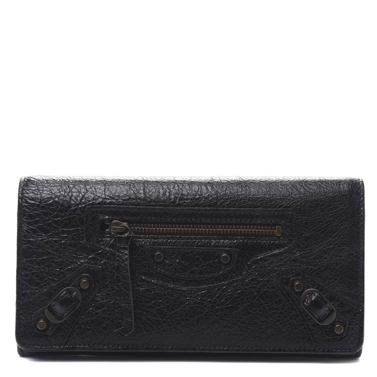 Balenciaga Agneau Classic Hardware Money Wallet Black 1 of 7