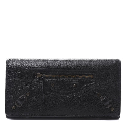 Balenciaga Agneau Classic Hardware Money Wallet Black 1 of 7