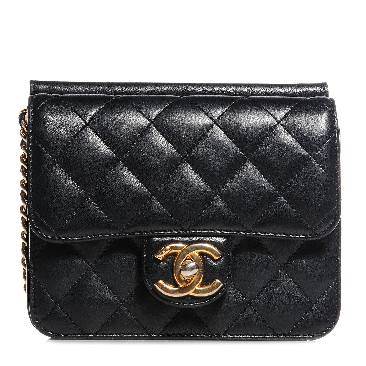 Chanel Lambskin Quilted Crossing Times Mini Flap Black 1 of 8