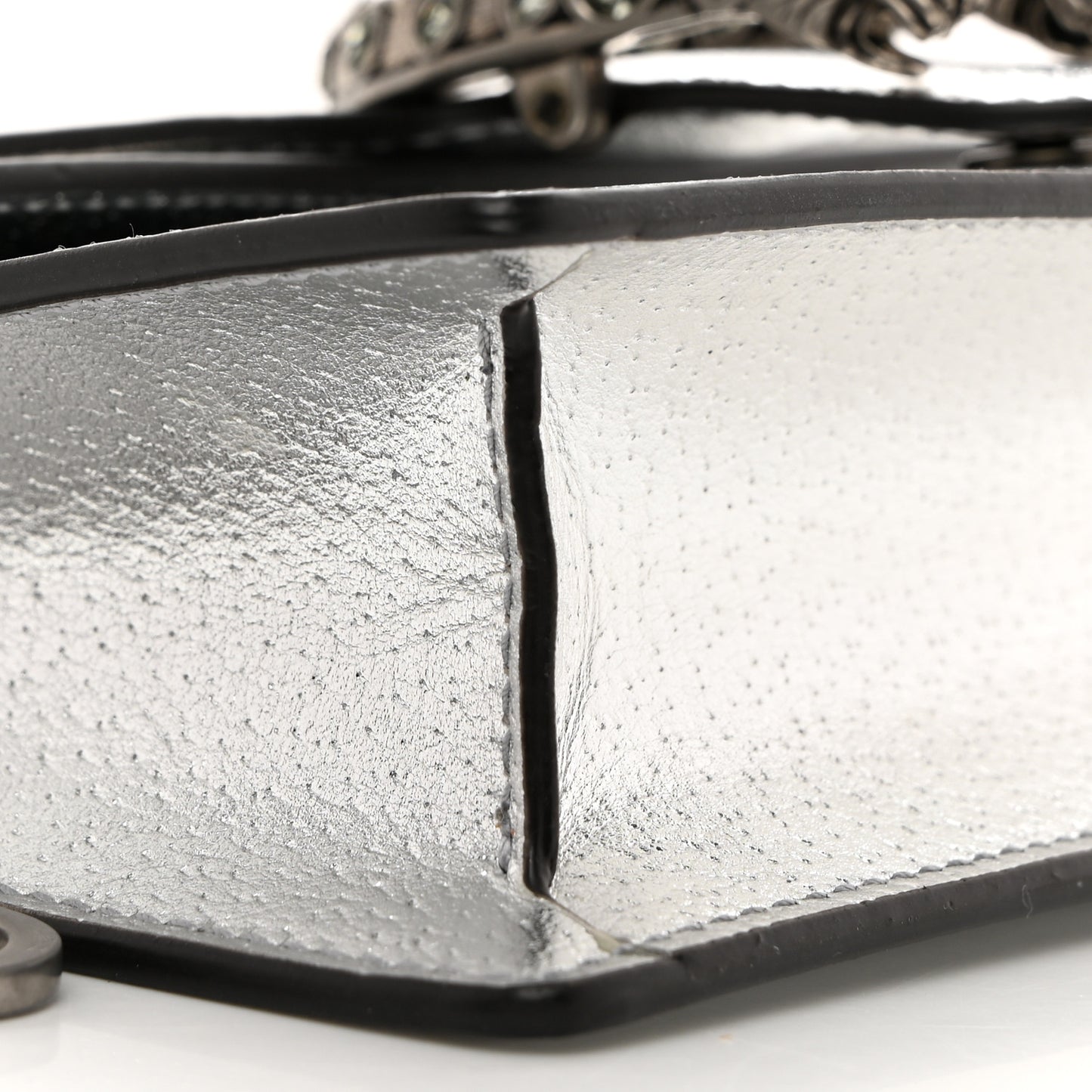 Metallic Calfskin Super Mini Dionysus Shoulder Bag Silver