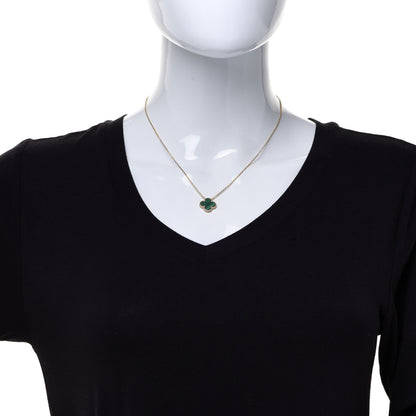 Van Cleef & Arpels 18K Yellow Gold Malachite Vintage Alhambra Pendant Necklace 2 of 7
