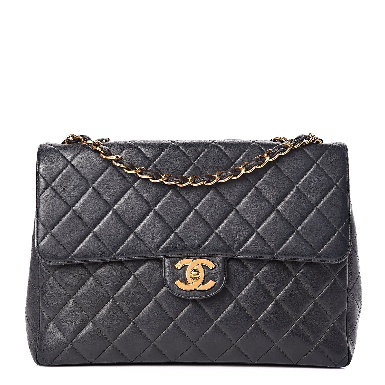Chanel Lambskin Quilted Jumbo Single Flap Black 1 of 22