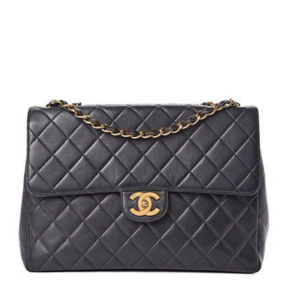 Chanel Lambskin Quilted Jumbo Single Flap Black 1 of 22