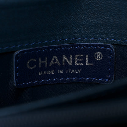 Chanel Patent Calfskin Quilted Brilliant East West Flap Clutch Blue 6 of 11