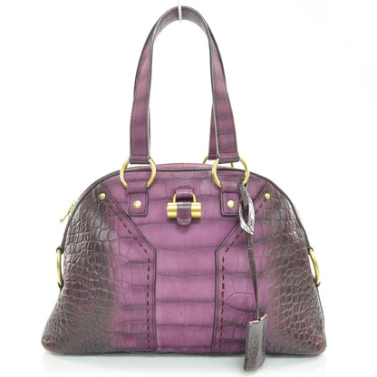 Saint Laurent Leather Crocodile Embossed Small Muse 1 of 8