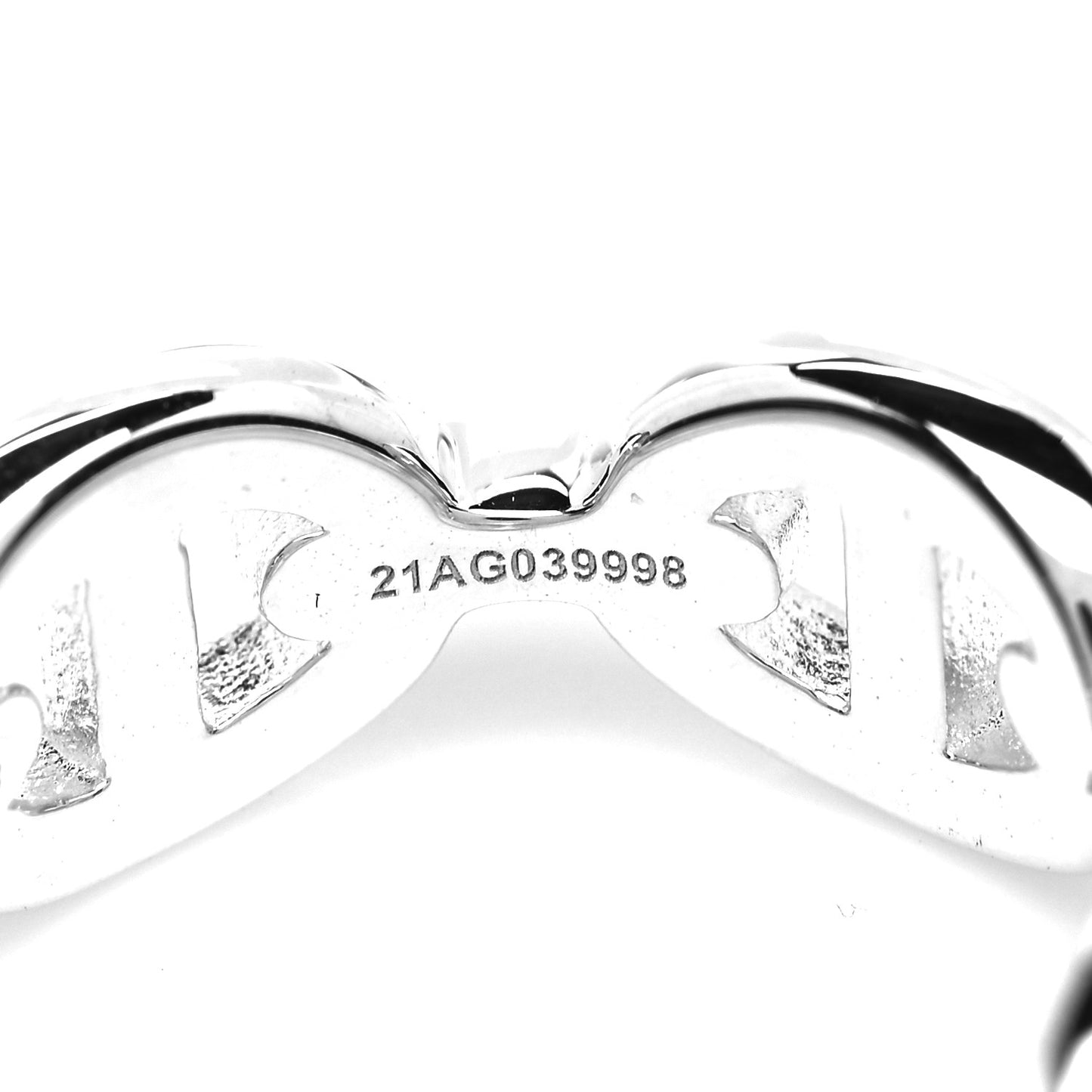 Sterling Silver PM Chaine d'Ancre Enchainee Band Ring 50 5.5