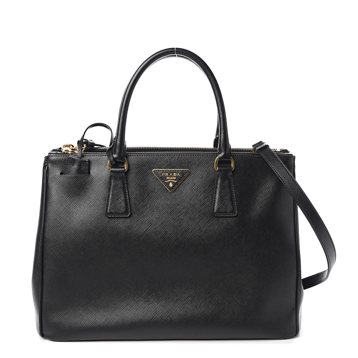 Prada Saffiano Medium Galleria Double Zip Tote Black 1 of 9