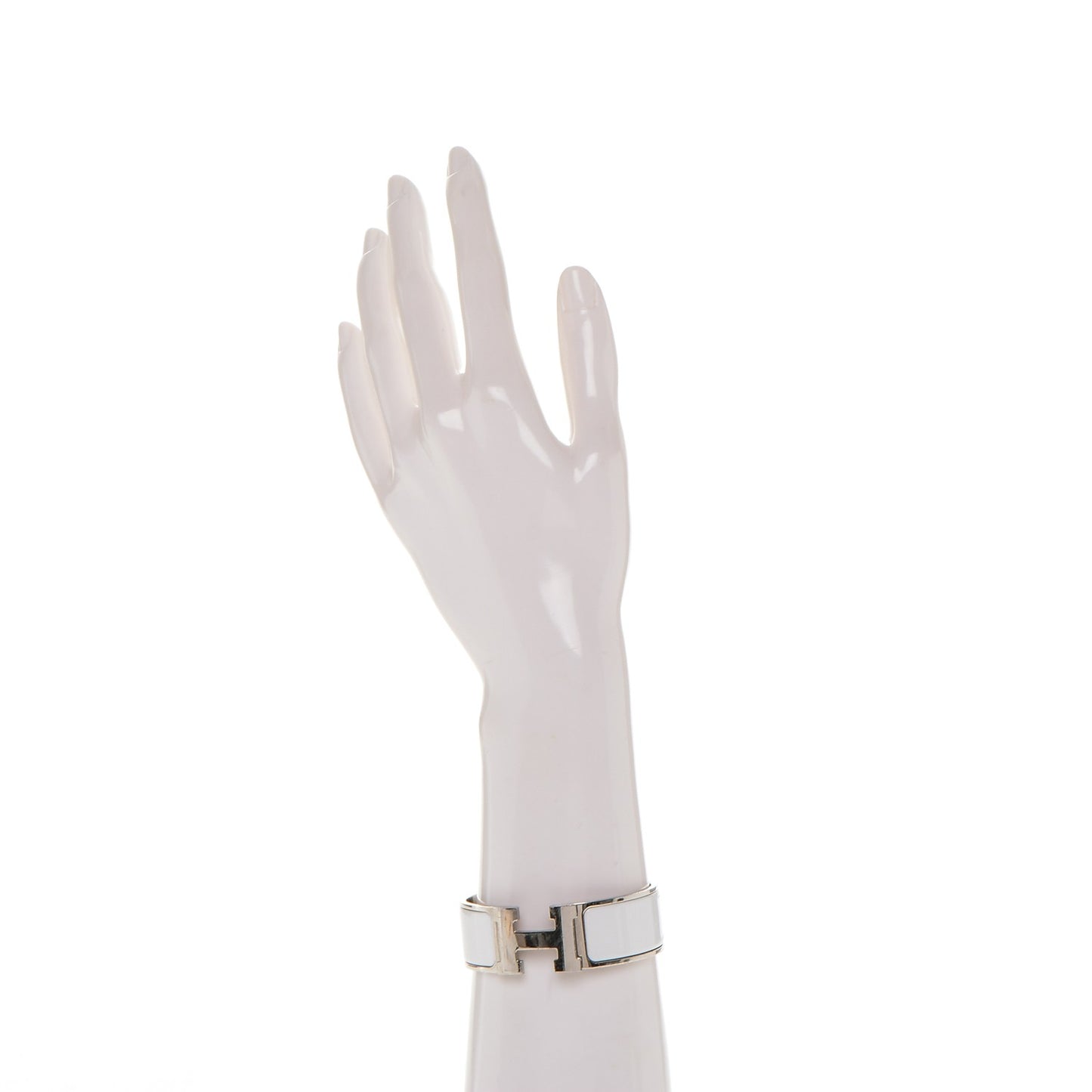 Enamel Wide Clic Clac H Bracelet PM White