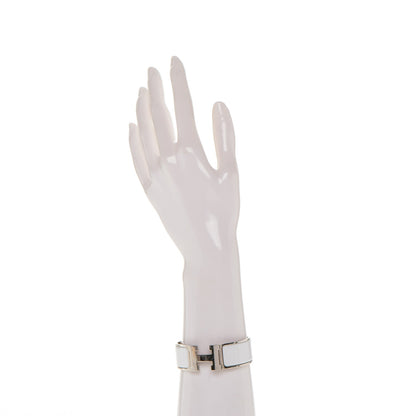 Hermes Enamel Wide Clic Clac H Bracelet PM White 2 of 4