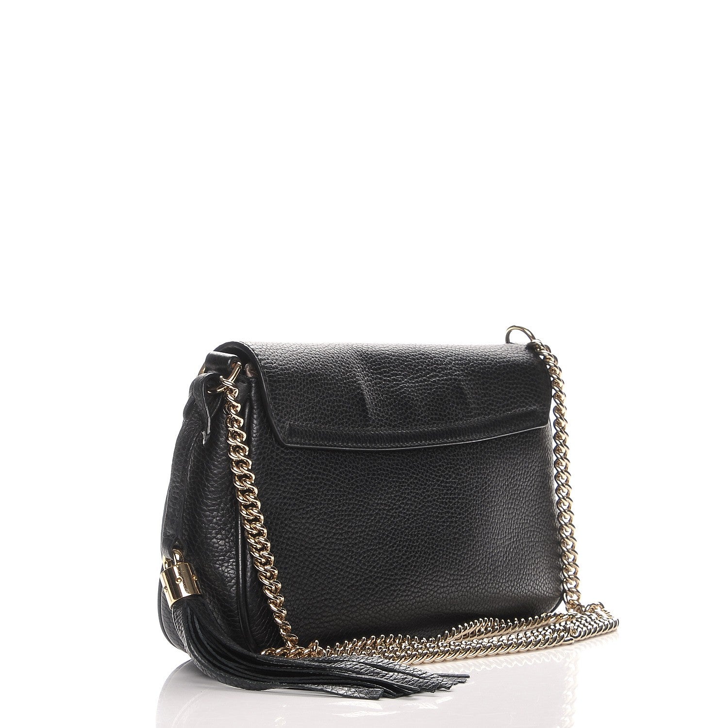 Gucci Pebbled Calfskin Medium Soho Flap Crossbody Black 3 of 9