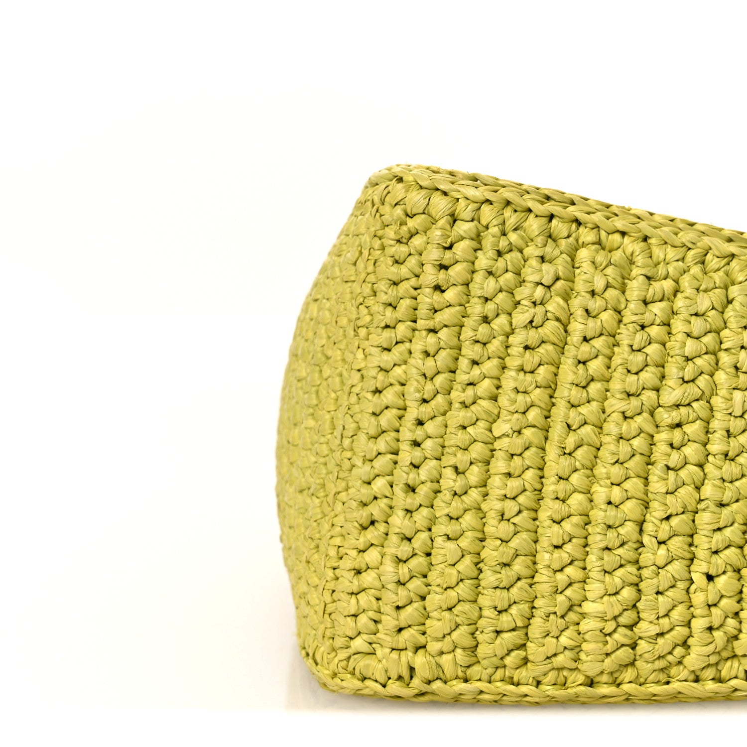 Prada Yarn Raffia Effect Crochet Triangle Shoulder Bag Giallo 10 of 11