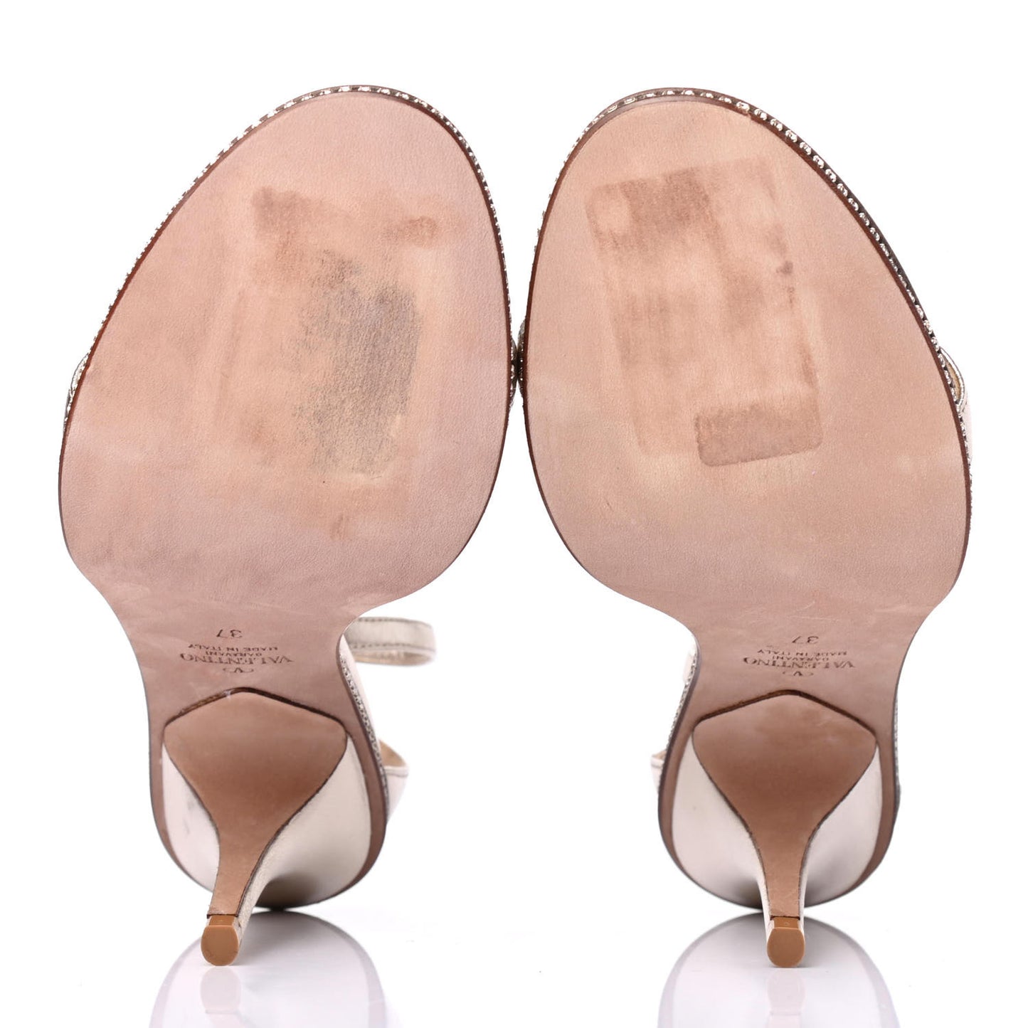 Metallic Nappa Crystal Star Carpet Evening Sandals 37 Silver