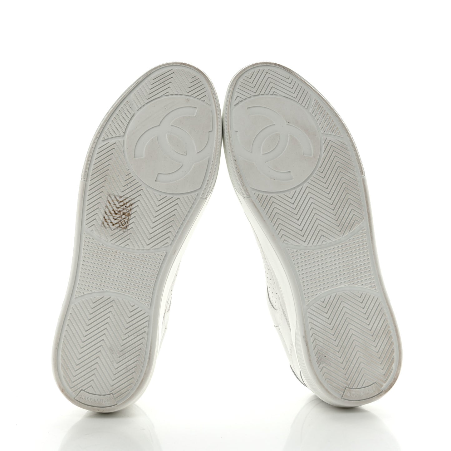 Calfskin CC Womens Sneakers 39.5 White