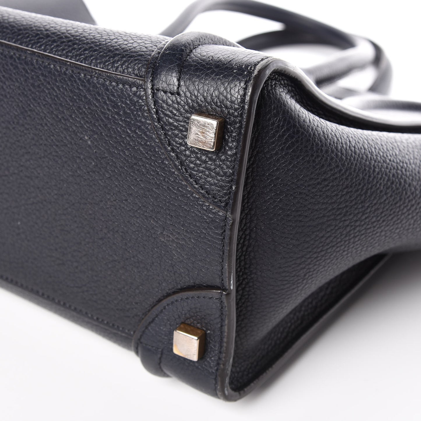 Drummed Calfskin Micro Luggage Midnight