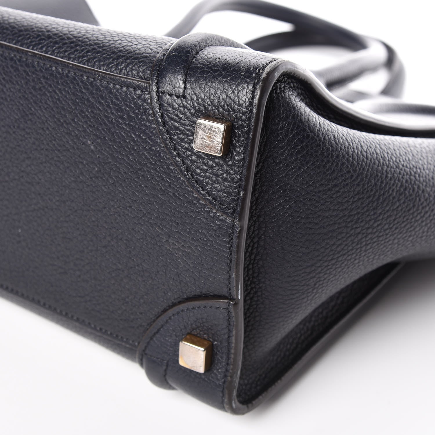 Celine Drummed Calfskin Micro Luggage Midnight 12 of 14