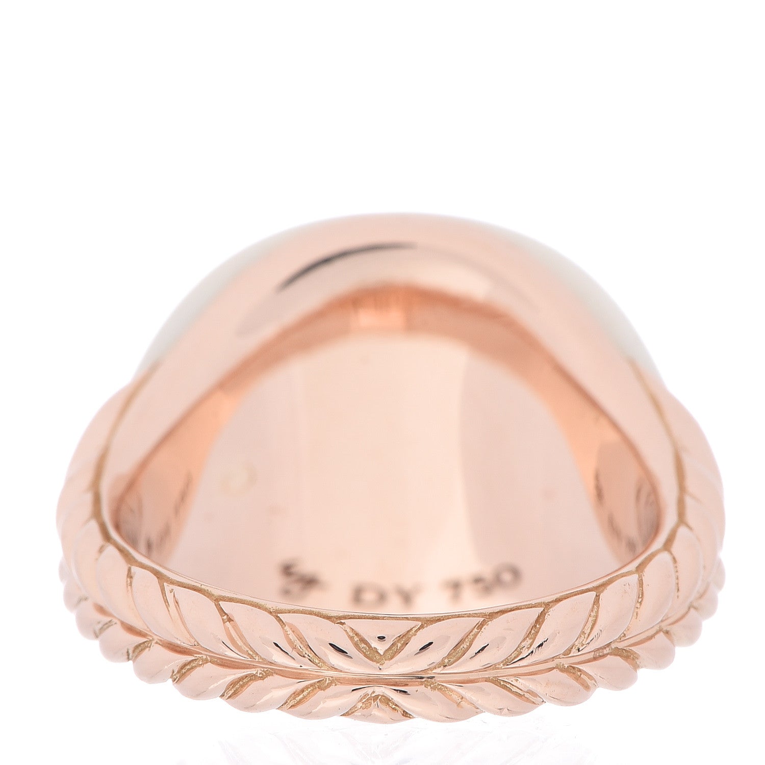 David Yurman 18K Rose Gold White Agate Signet Ring 47 4 4 of 5