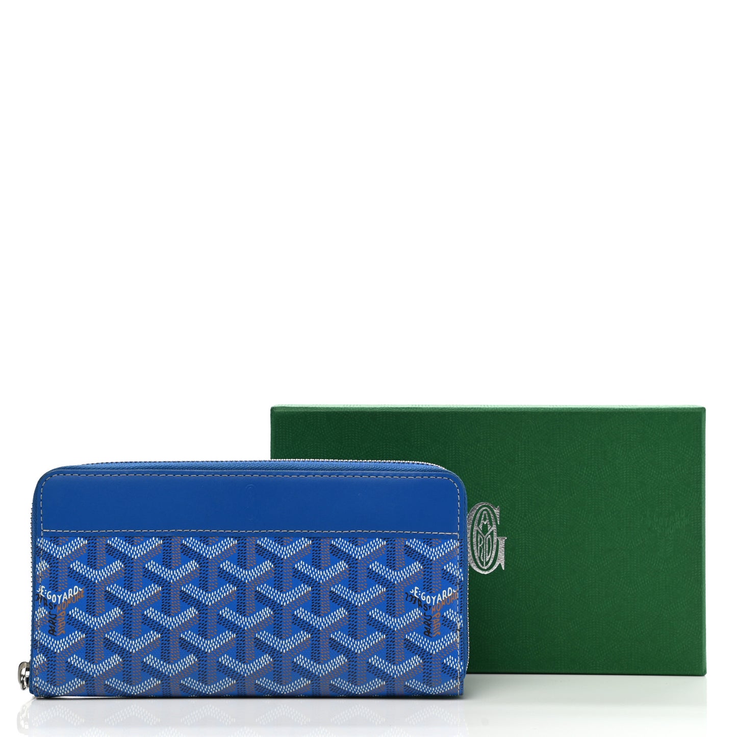 Goyardine Matignon Zip Around GM Wallet Blue