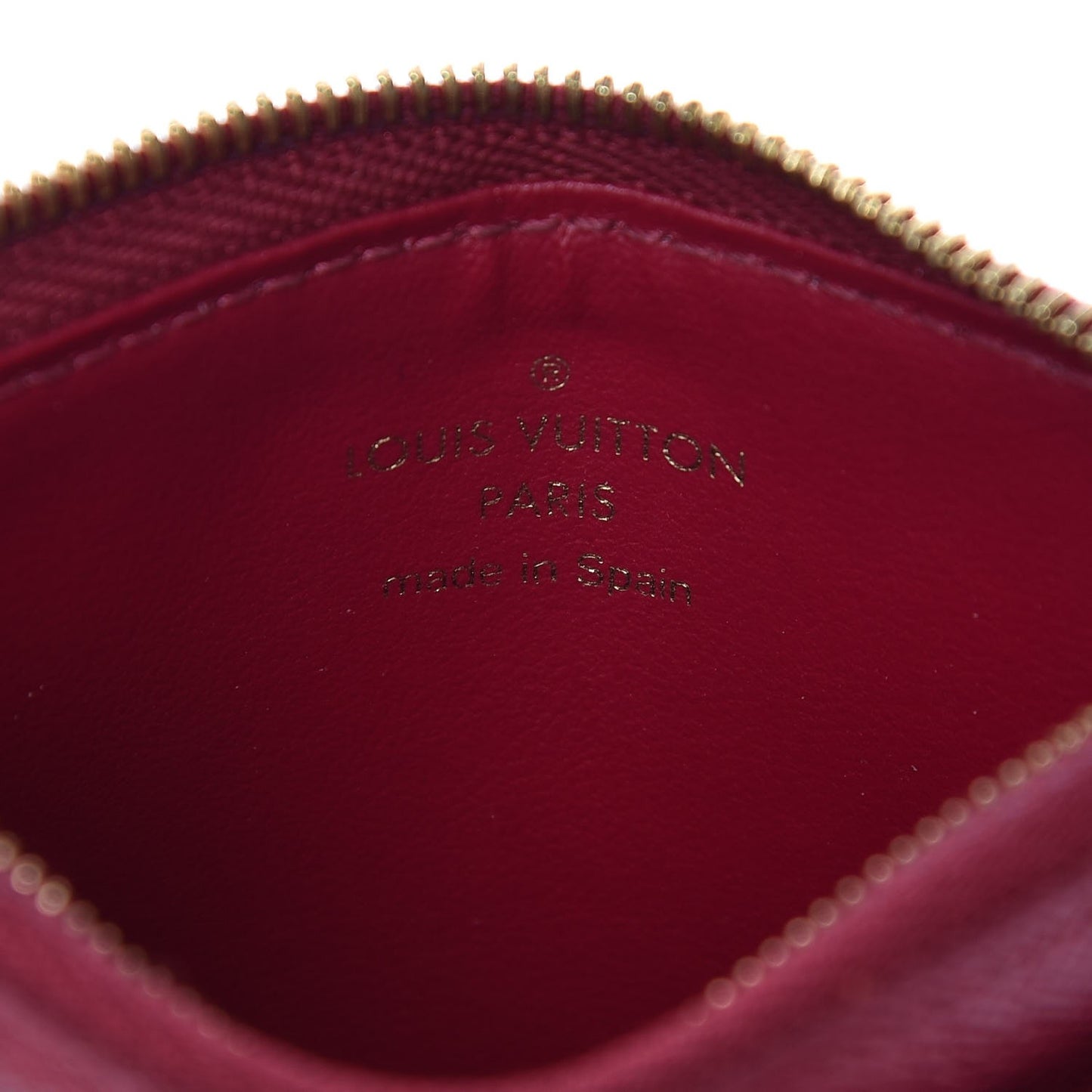 Monogram Zipped Card Holder Fuchsia
